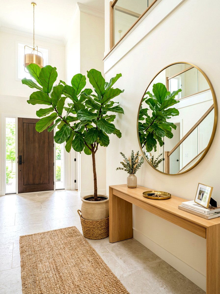 Bright Entryway Fiddle Leaf Fig - 30 fiddle leaf fig decor ideas