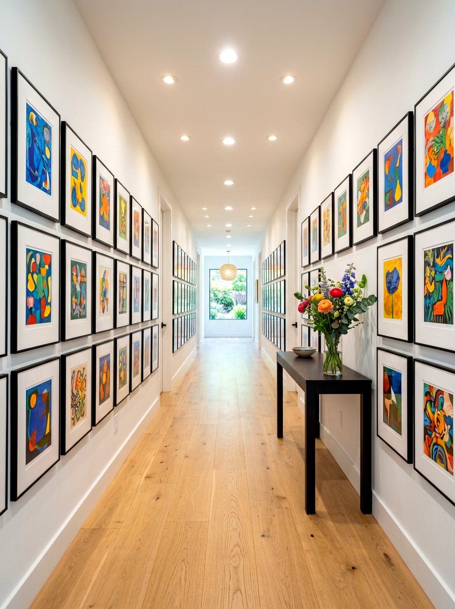 Bright Hallway Picture Collection - 30 bold colorful gallery wall ideas
