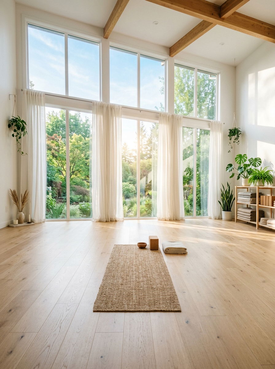 Bright Natural Light Yoga Studio - 30 yoga studio home ideas