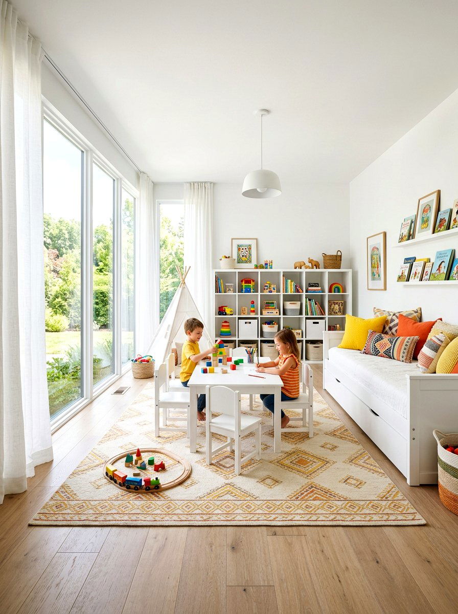 Bright Shared Playroom - 30 children shared playroom ideas