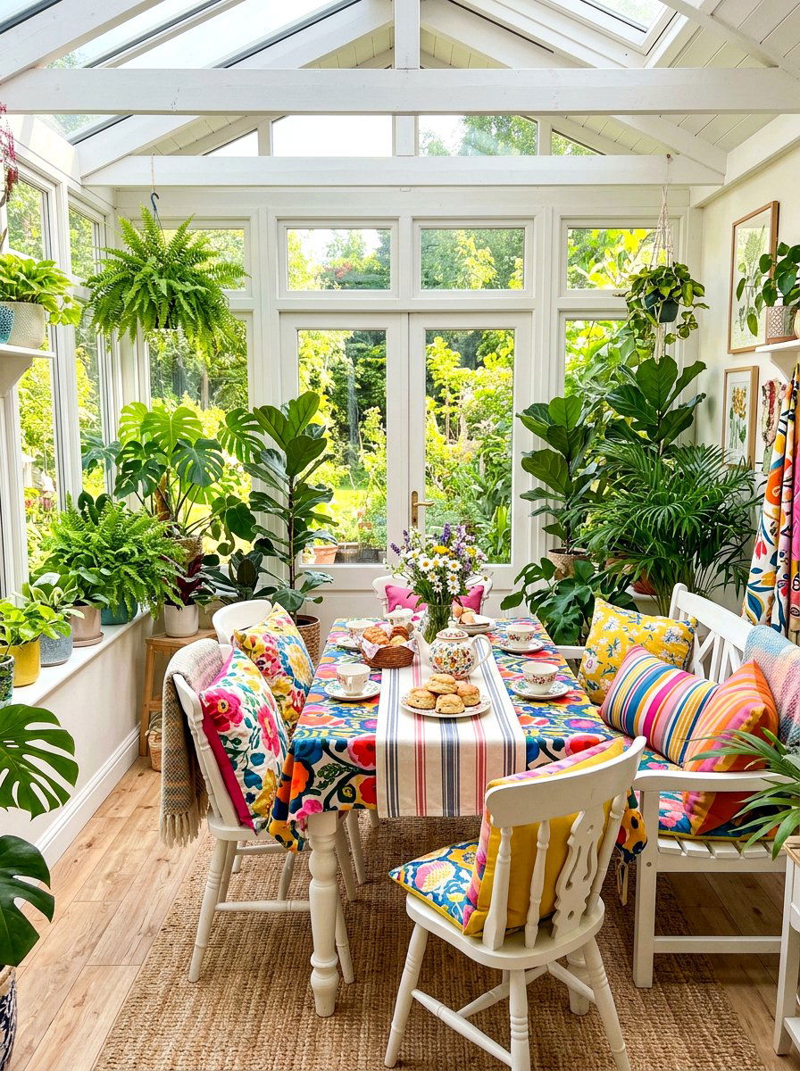 Bright Sunroom Tea Room - 30 English tea room ideas