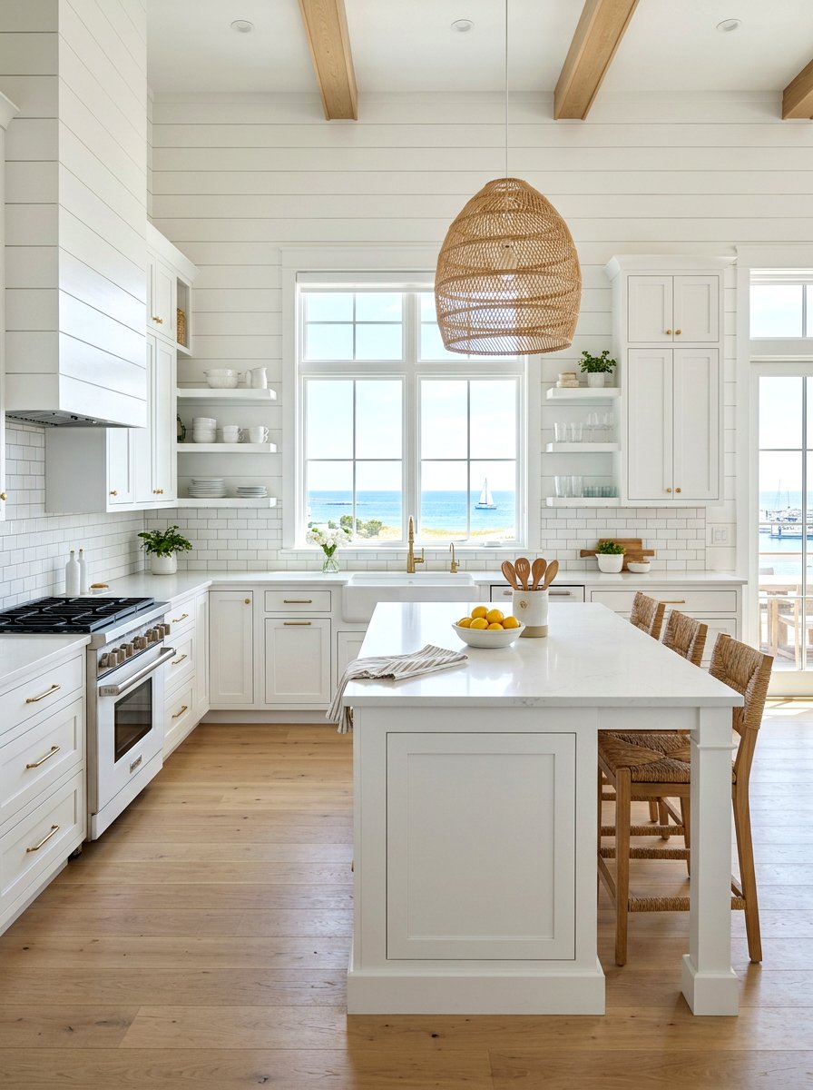 Bright White Coastal Kitchen - 30 coastal kitchen ideas
