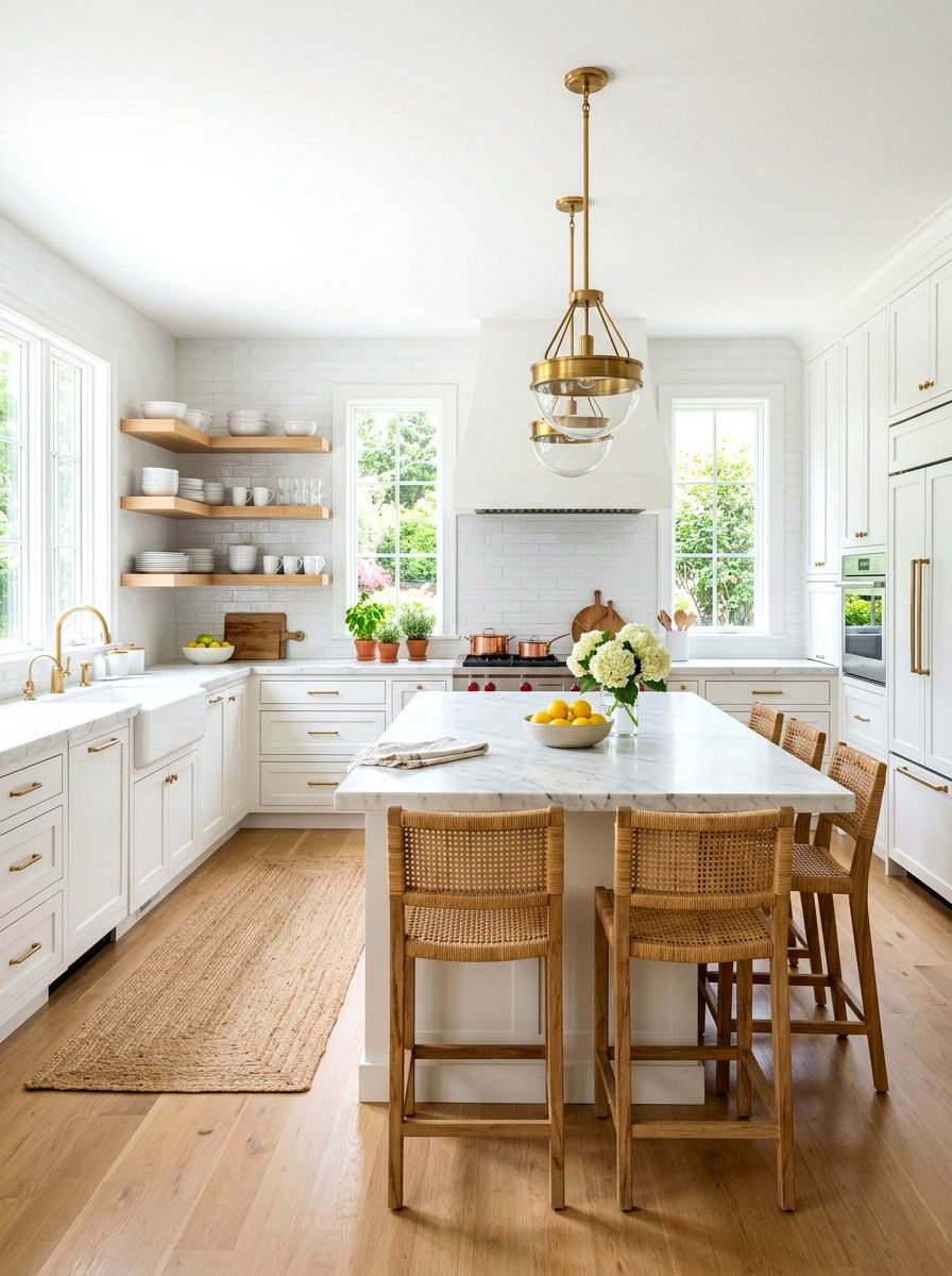 Bright White Kitchen - 30 summer house decor ideas viral