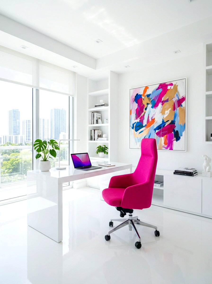 Bright White Office - 30 home office decor ideas