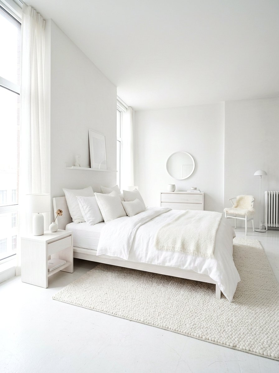 Bright White Studio Sleeping Area - 30 studio sleeping nook ideas