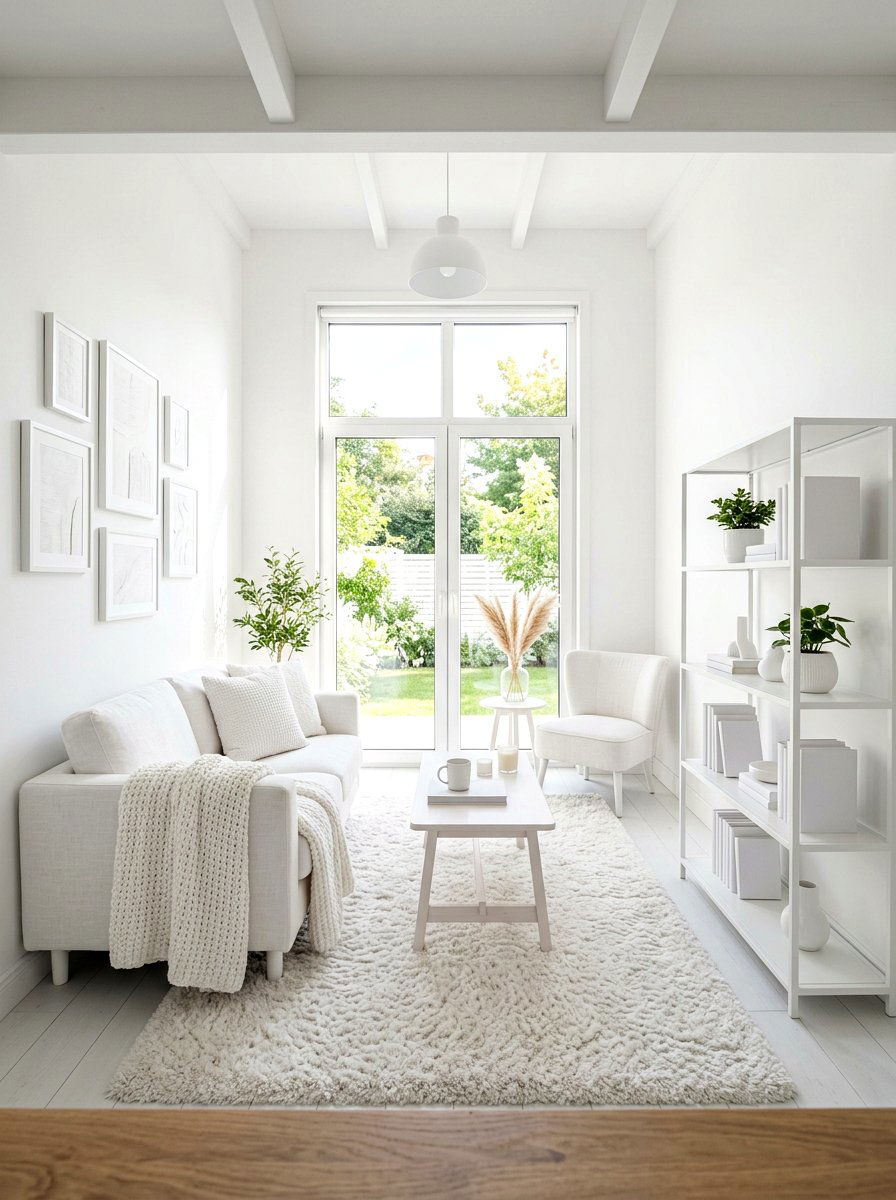Bright White Tiny Living - 30 condo living room ideas