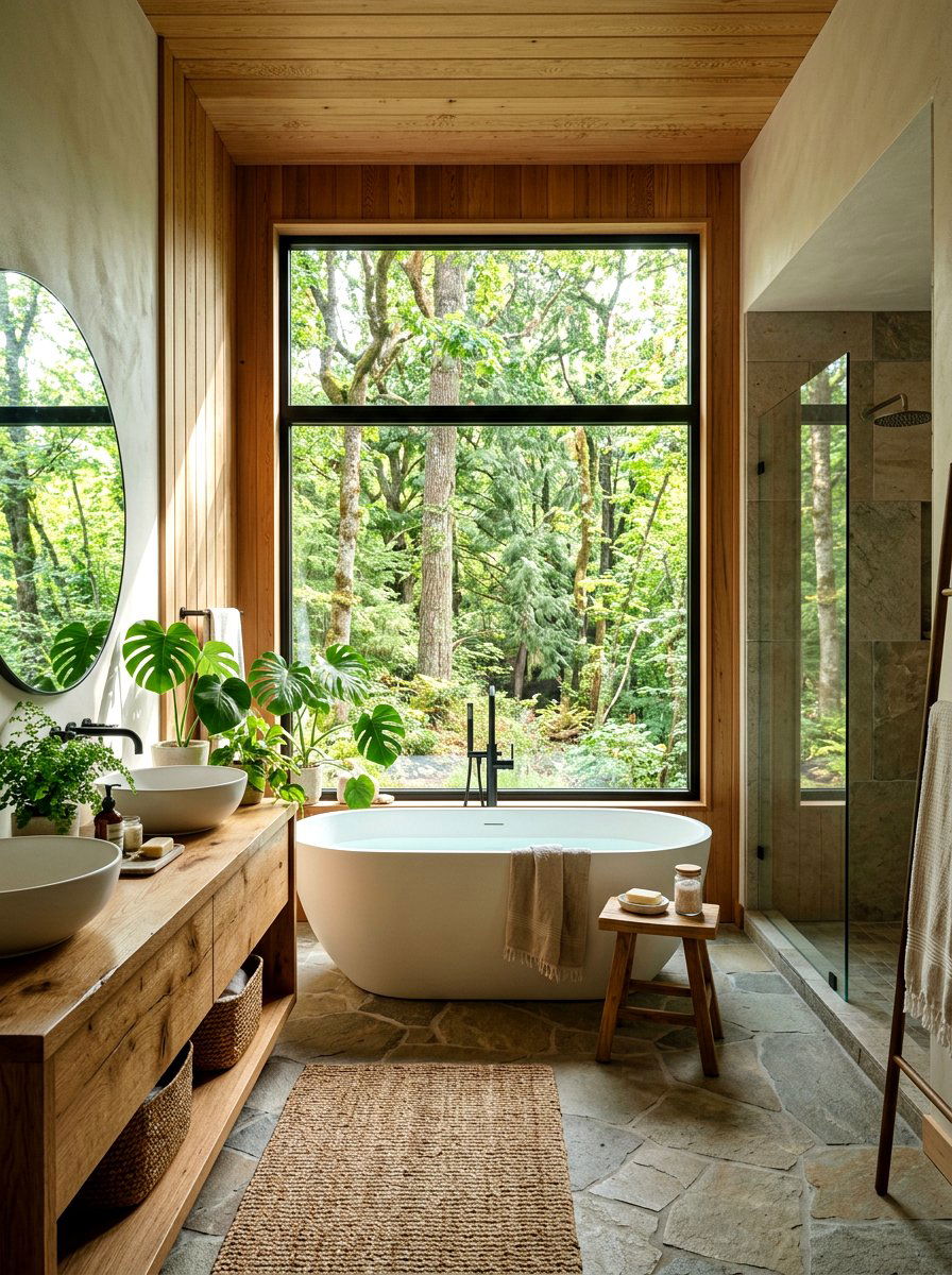 Bright Window Organic Modern Bathroom - 30 organic modern bathroom ideas