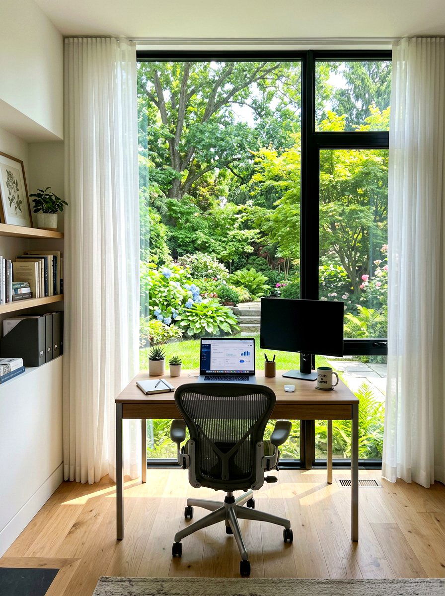 Bright Window View - 30 zoom background office ideas