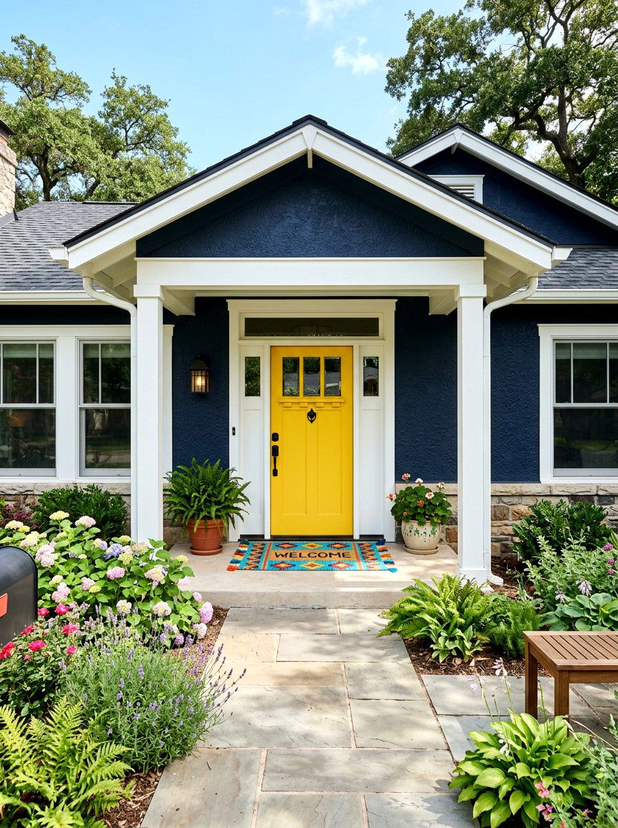 Bright Yellow Front Door - 30 front door paint color ideas