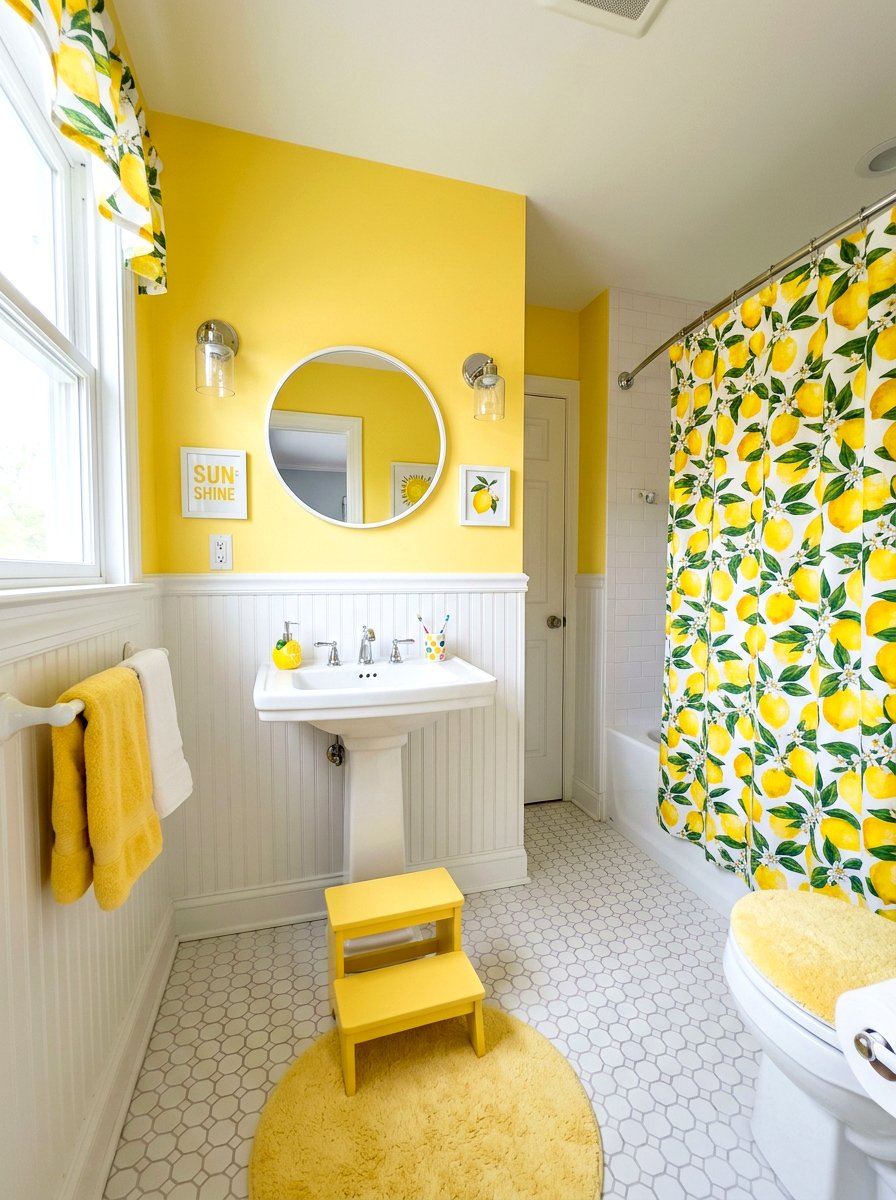 Bright Yellow Kids Bathroom - 30 small kids bathroom ideas