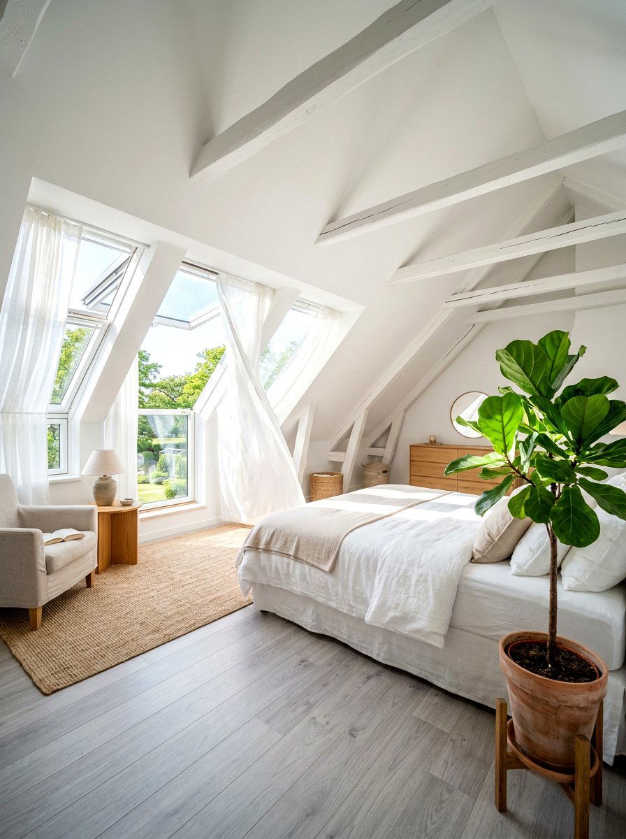 Bright airy attic bedroom - 30 attic guest room ideas