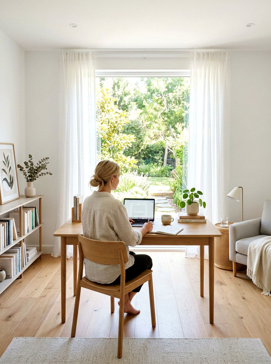 Bright airy writing room - 30 editorial office ideas