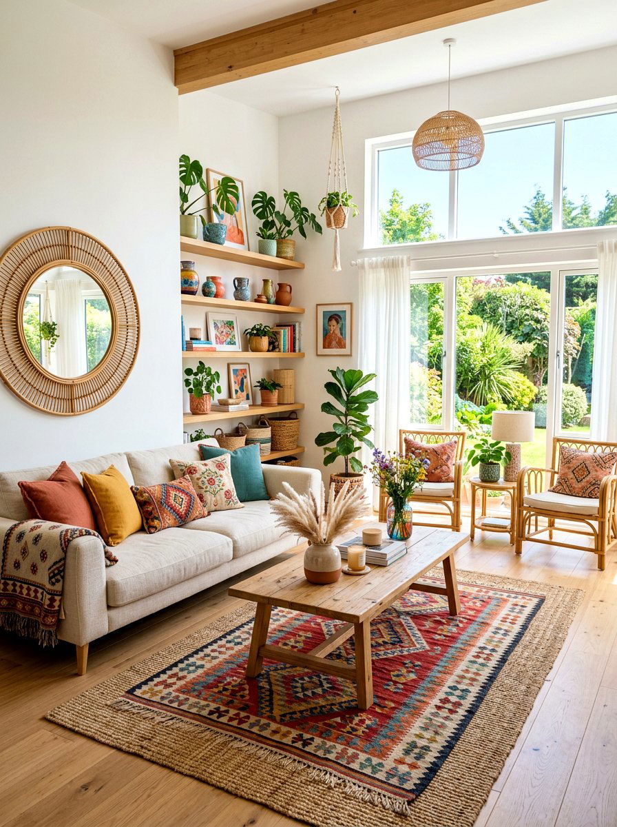 Bright boho living room - 30 boho living room ideas