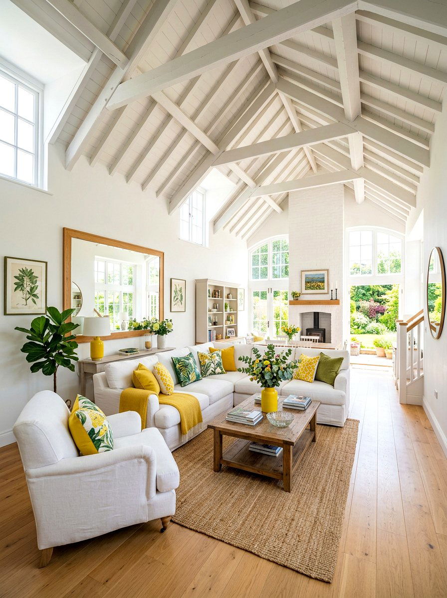 Bright vaulted living room - 30 vaulted living room ideas