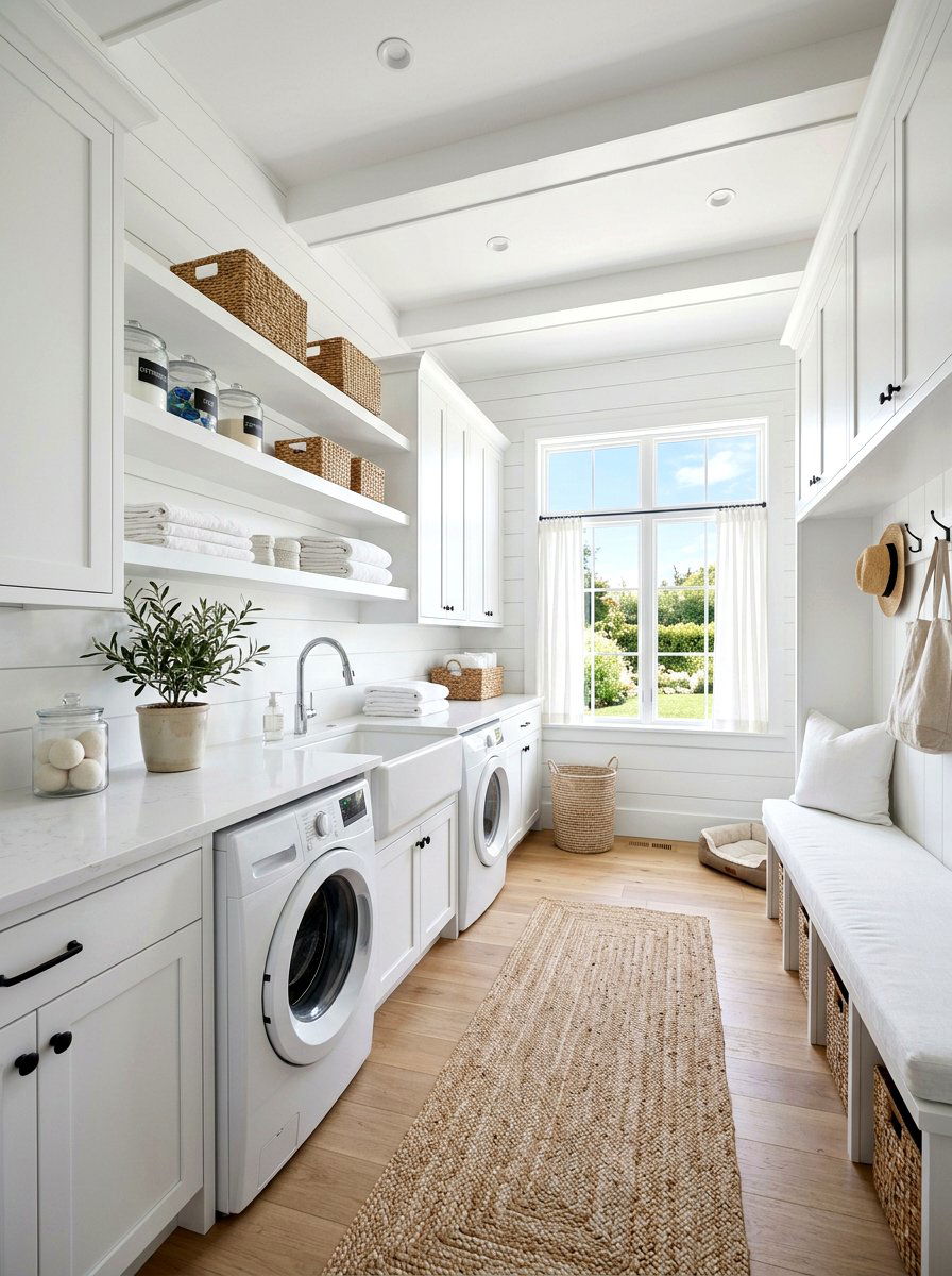 Bright white laundry room - 30 small laundry room ideas
