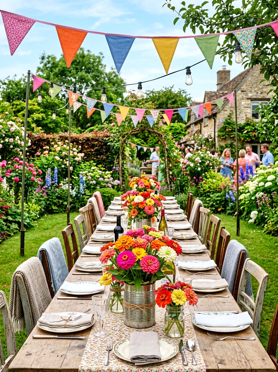 Bright zinnia bouquet - 30 summer table centerpiece ideas