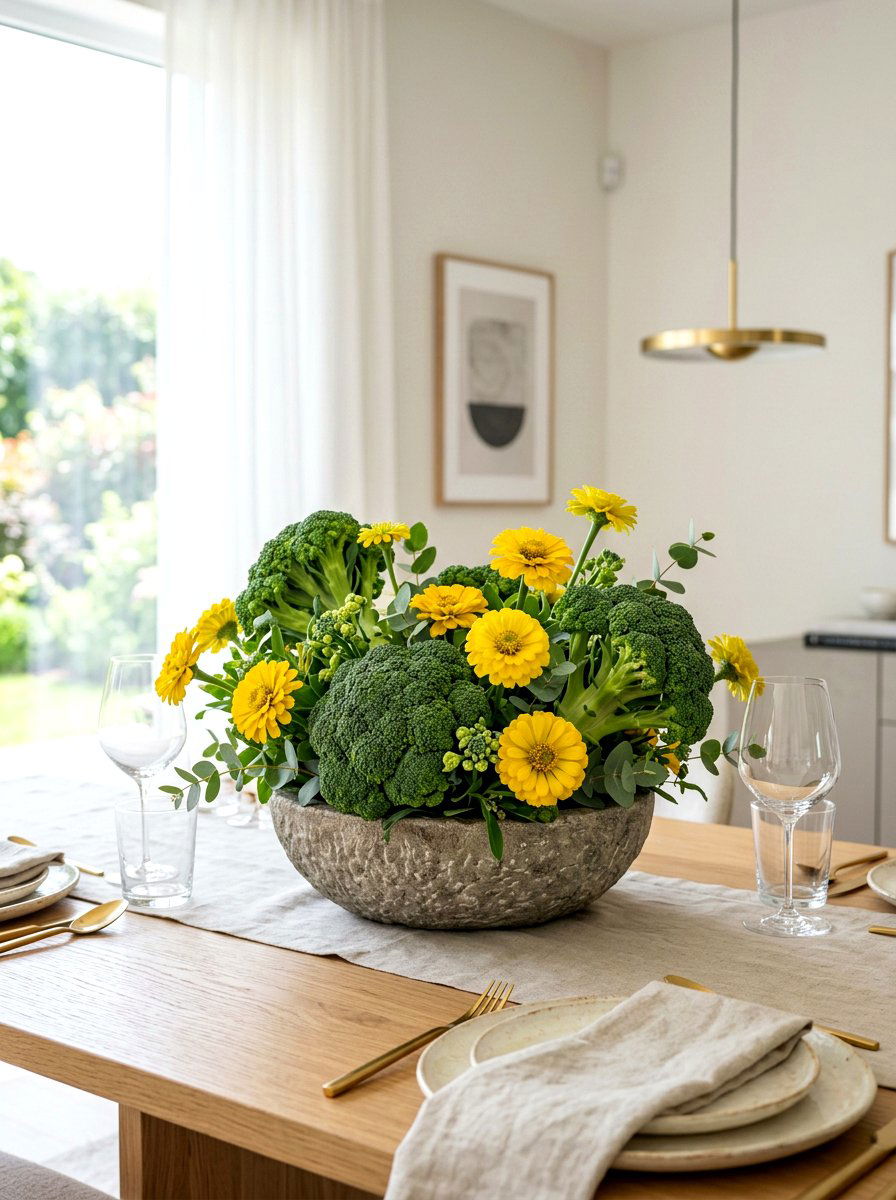 Broccoli Flower Centerpiece - 30 vegetable centerpiece ideas