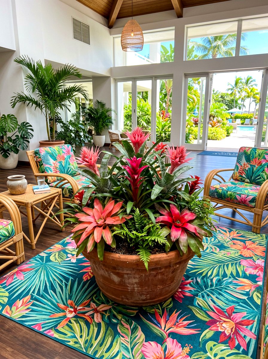 Bromeliad Tropical Flower - 30 sunroom plant ideas