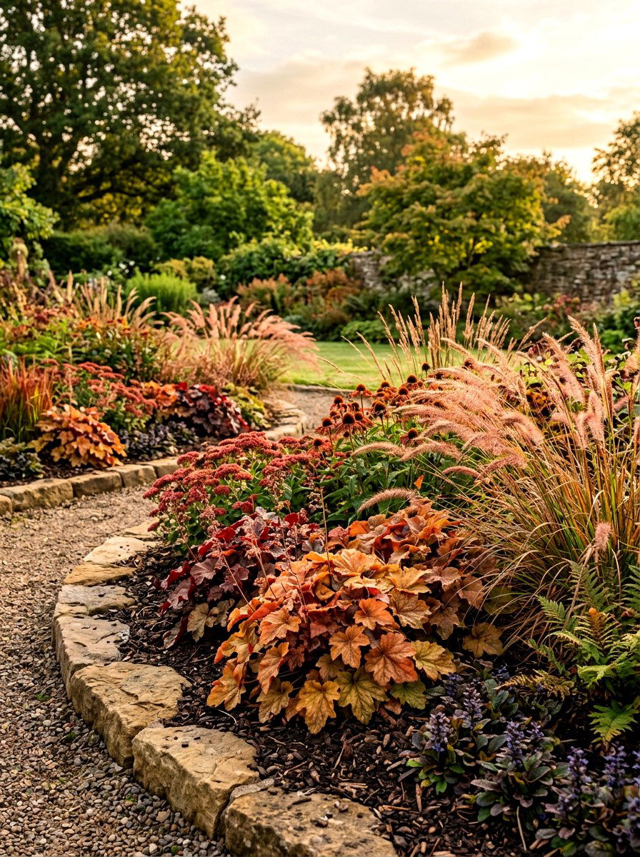 Bronze And Copper Flower Bed - 30 flower bed color ideas