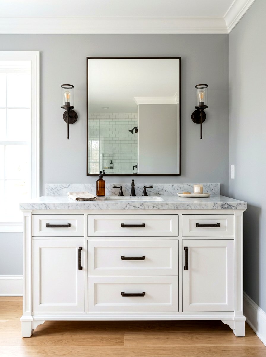 Bronze Hardware Pulls - 30 old world bathroom ideas