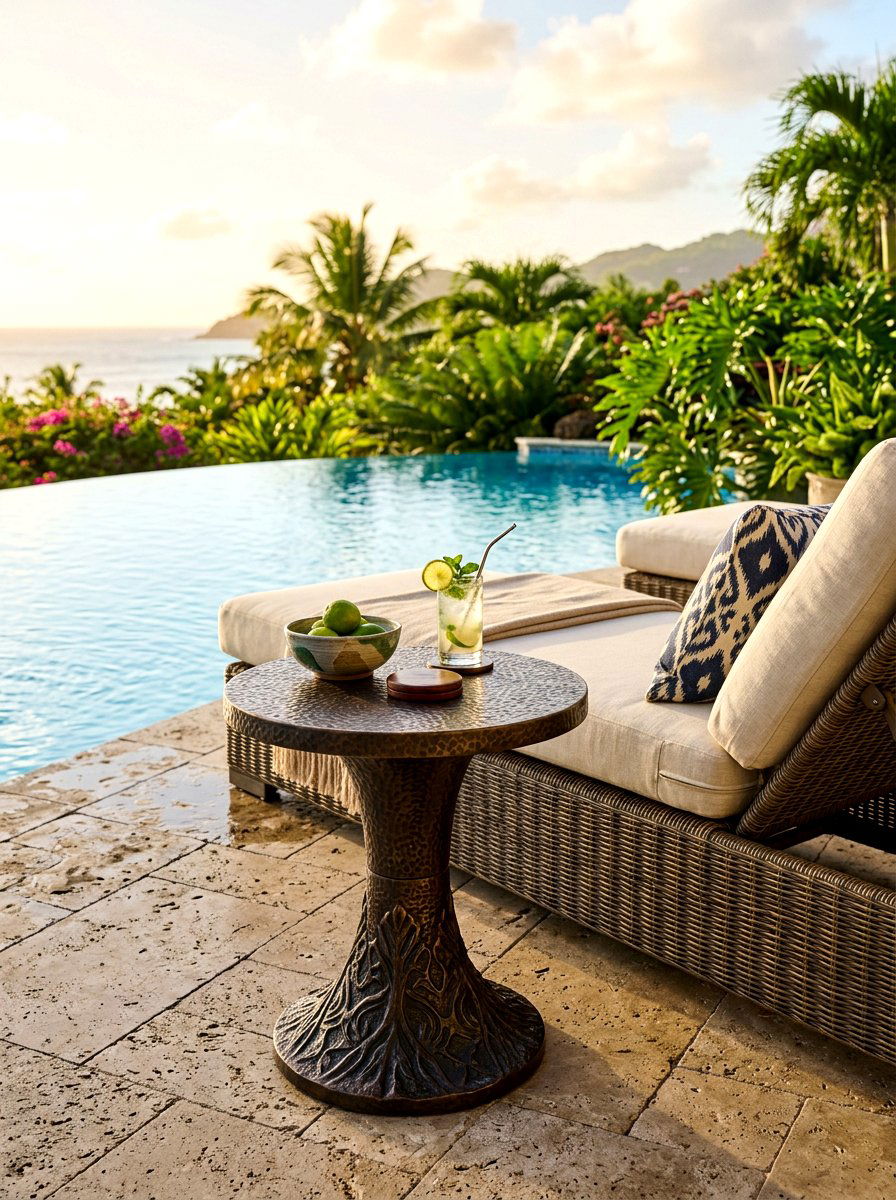 Bronze Side Table - 30 metal patio furniture ideas