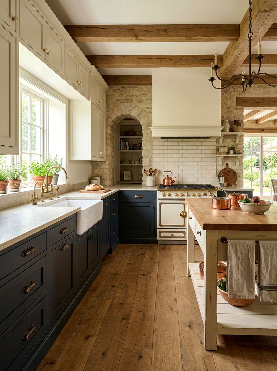 Bronze and Cream Hardware Mix - 30 kitchen hardware mix ideas