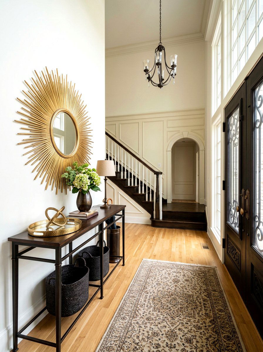Bronze and gold entryway - 30 mixed metal decor ideas