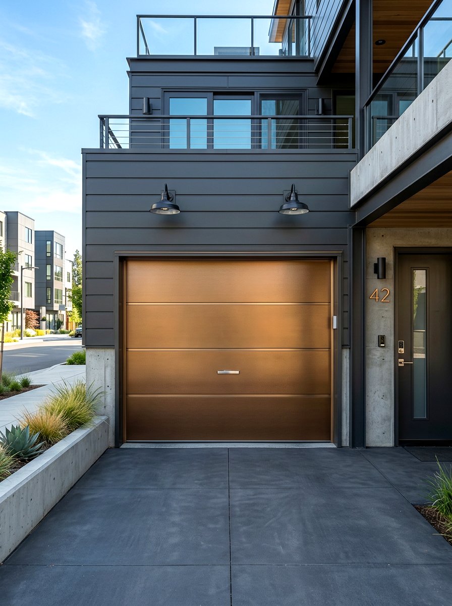 Bronze garage door - 30 garage door color ideas
