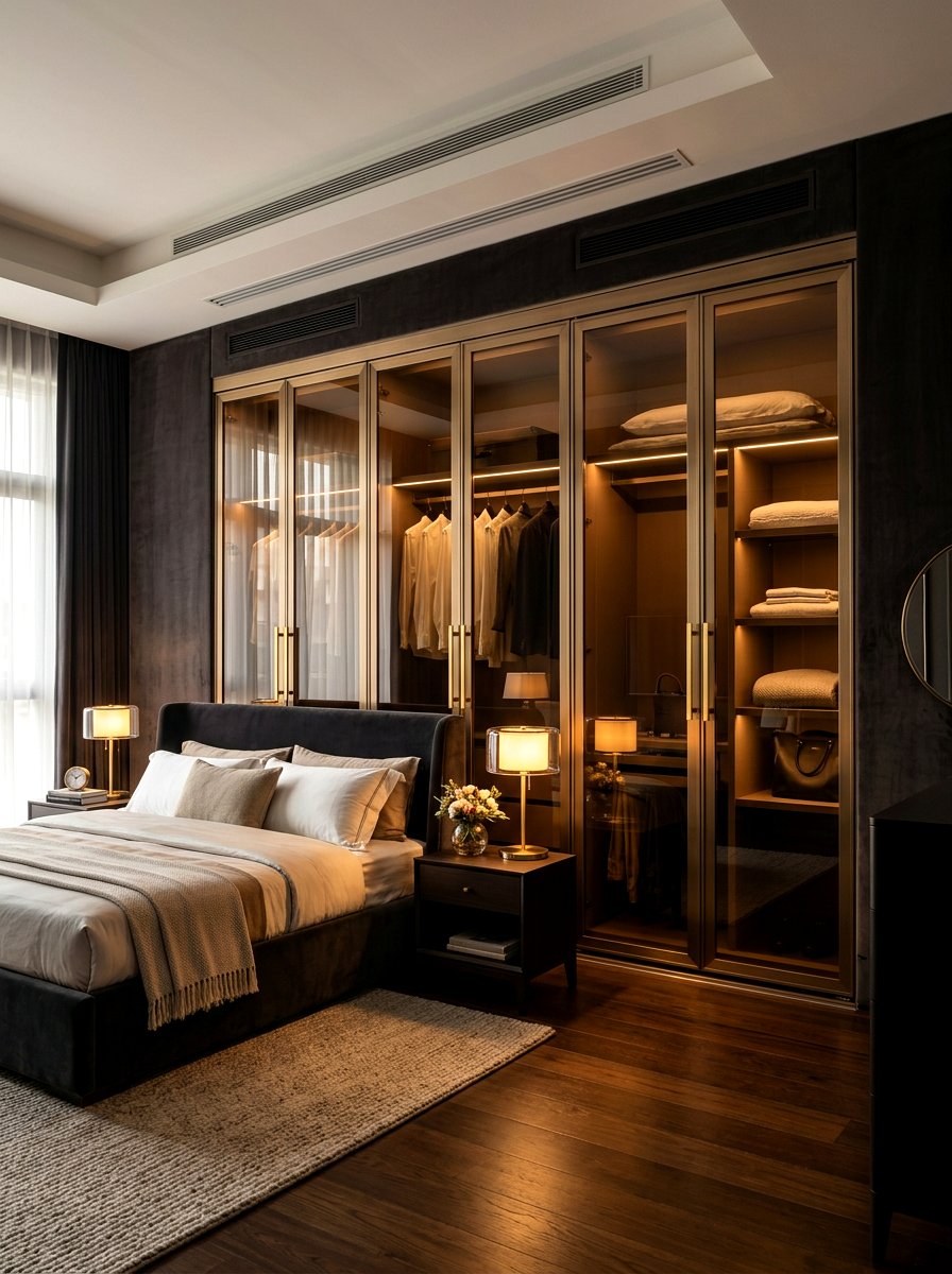 Bronze glass closet doors - 30 glass front closet ideas