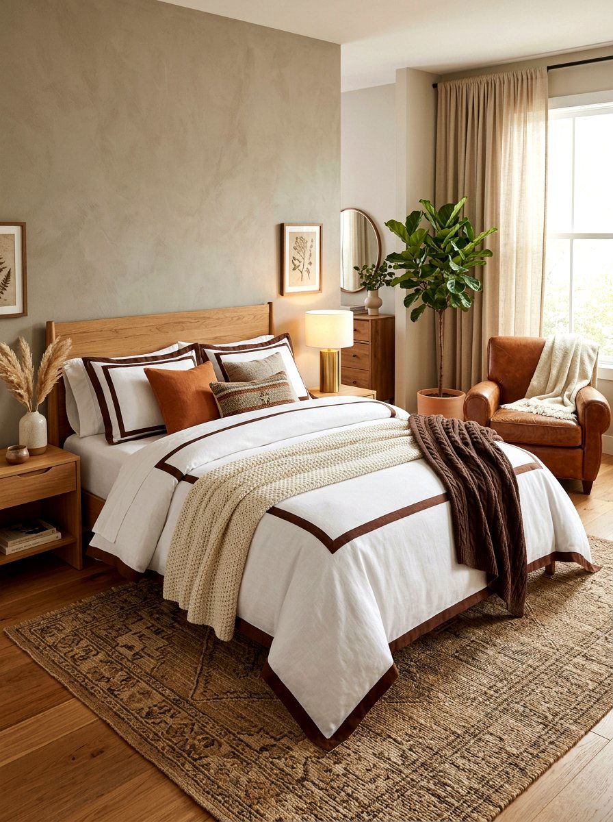 Brown Border Duvet Cover - 30 contrast trim bedding ideas