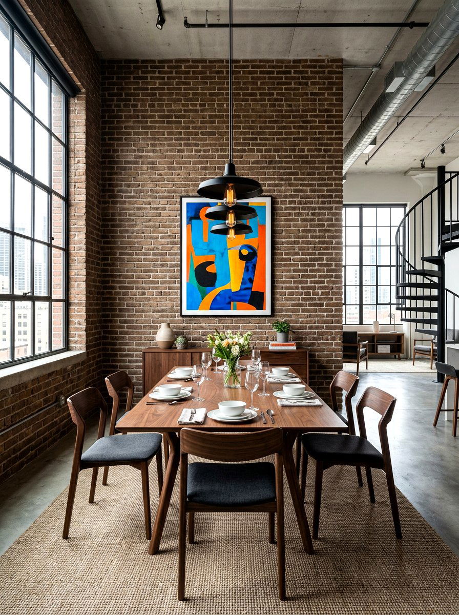 Brown Brick Wall Dining Room - 30 brown dining room decor ideas