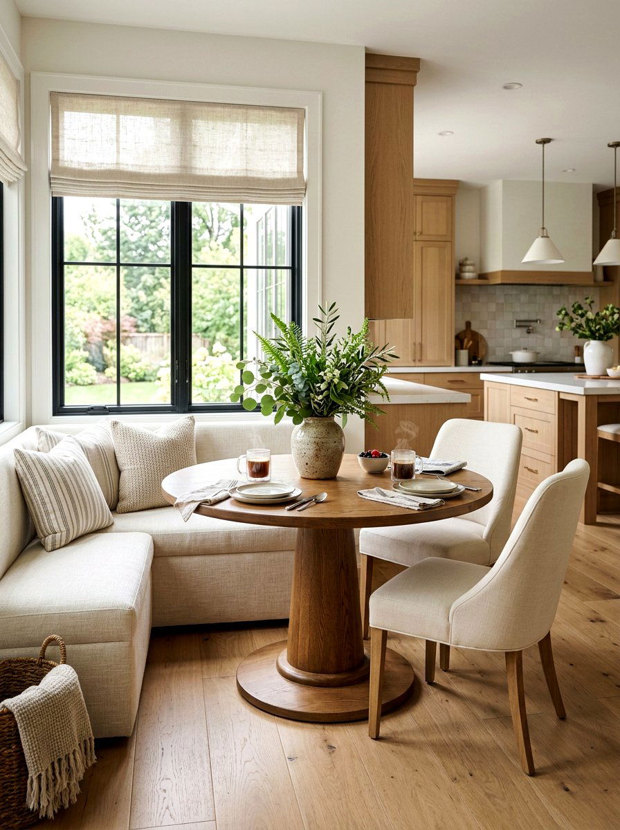 Brown Cream Breakfast Nook - 30 brown room decor ideas
