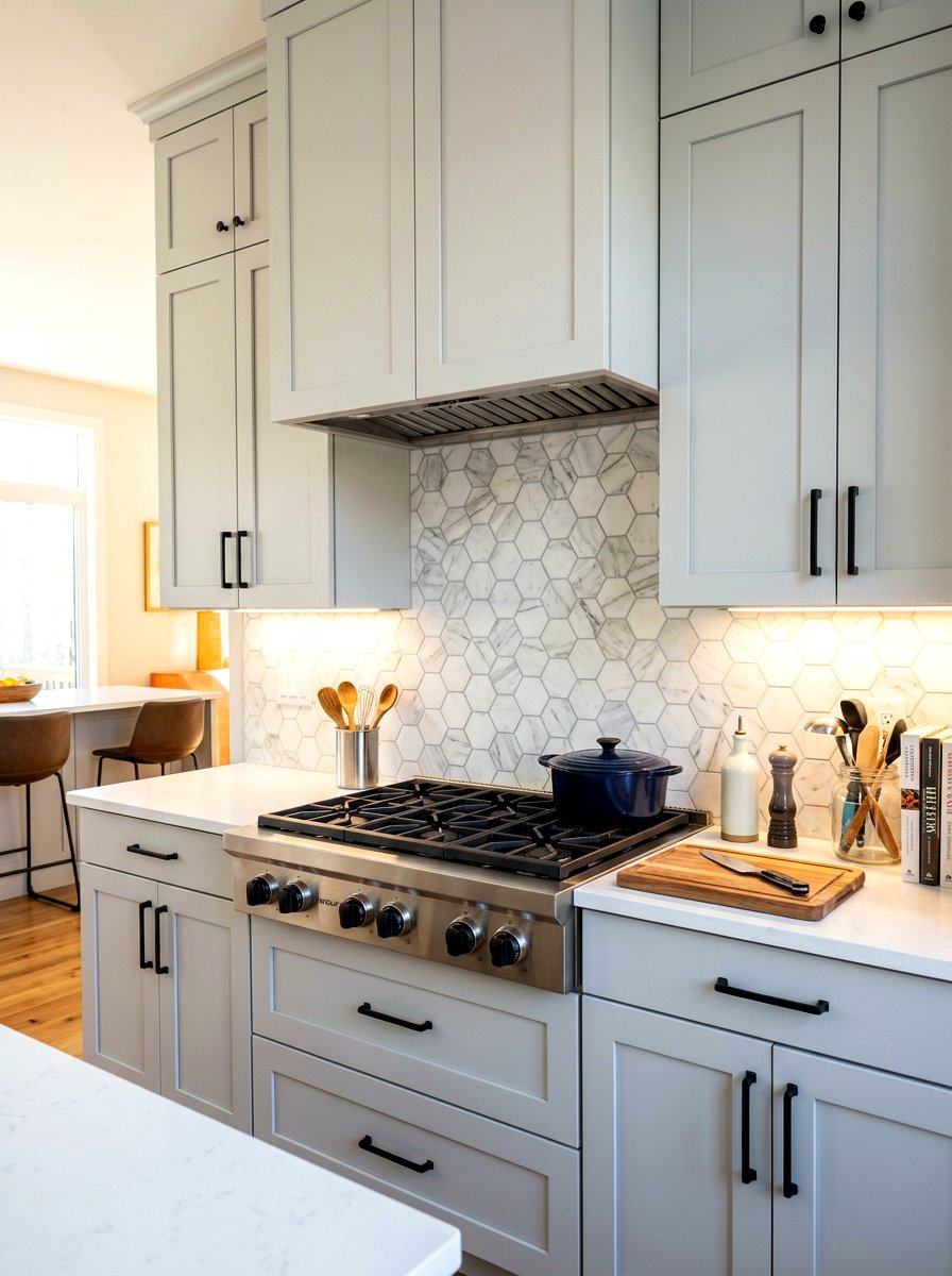 Brown Emperador Marble - 30 marble backsplash ideas