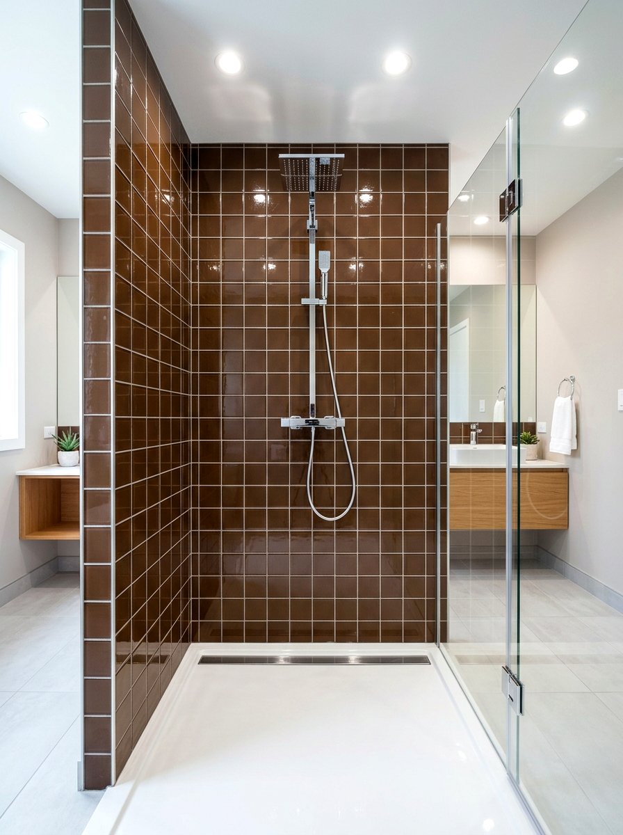 Brown Glass Tile Bathroom - 30 chocolate bathroom ideas