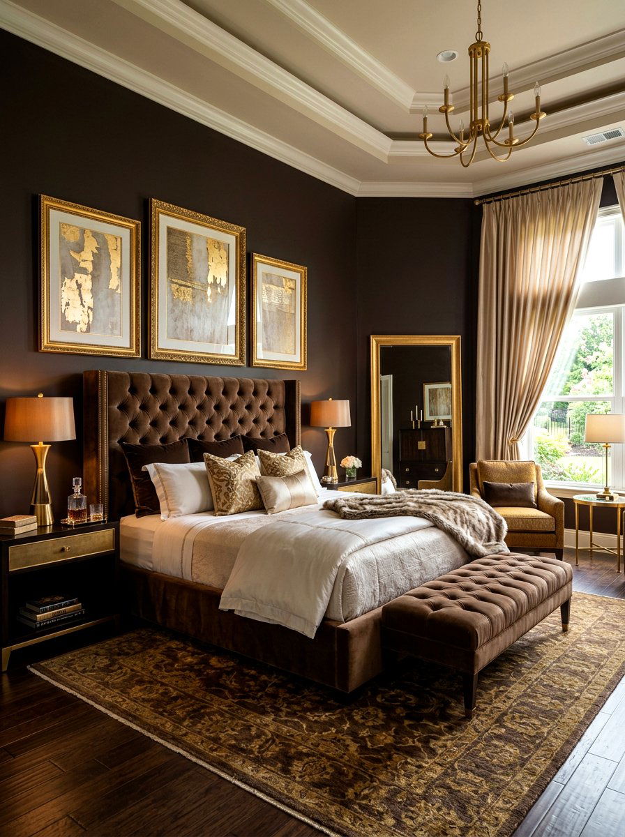 Brown Gold Master Suite - 30 brown room decor ideas