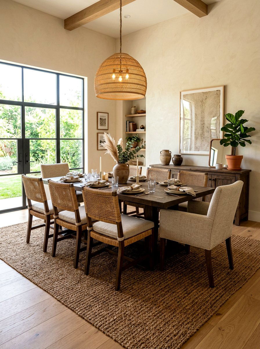 Brown Jute Rug Dining Room - 30 brown dining room decor ideas