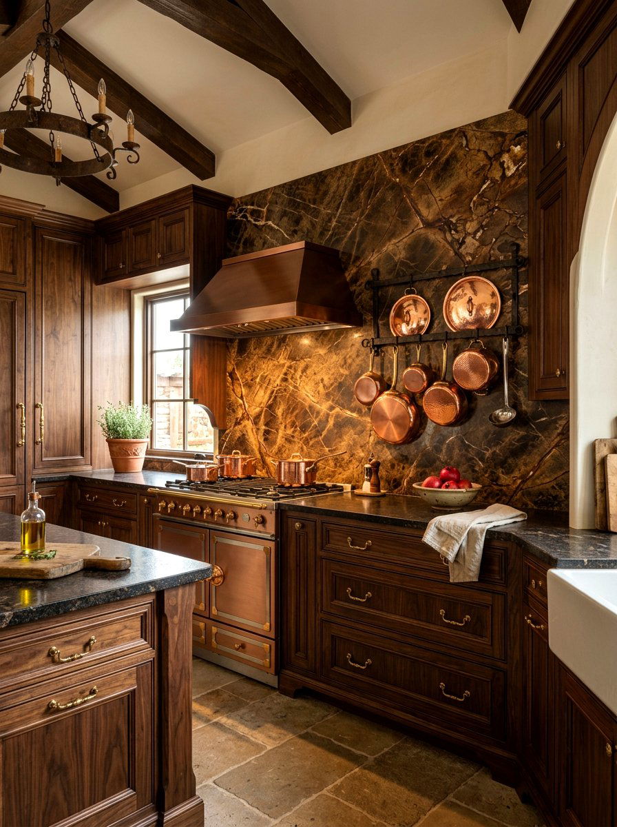 Brown Marble Kitchen Backsplash - 30 full slab stone wall kitchen ideas