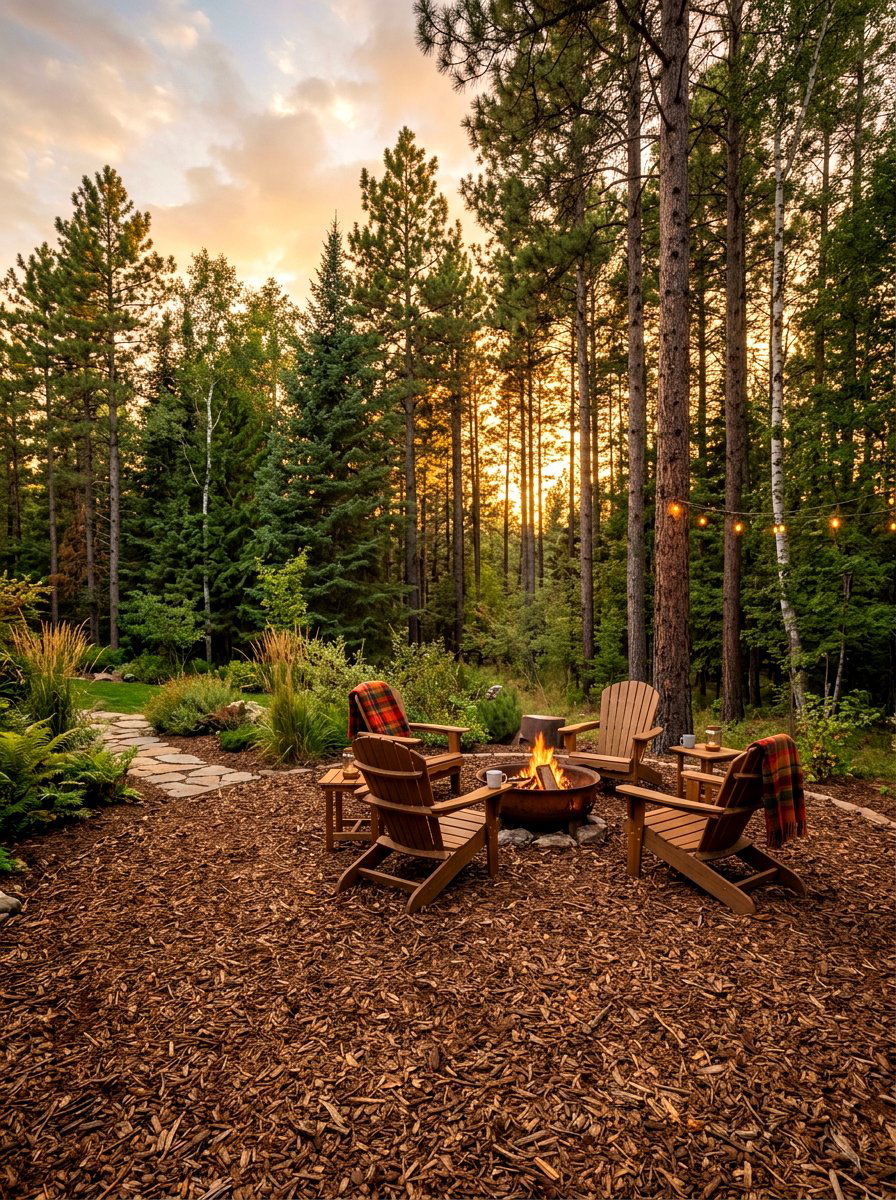 Brown Mulch Backyard - 30 mulch landscaping ideas