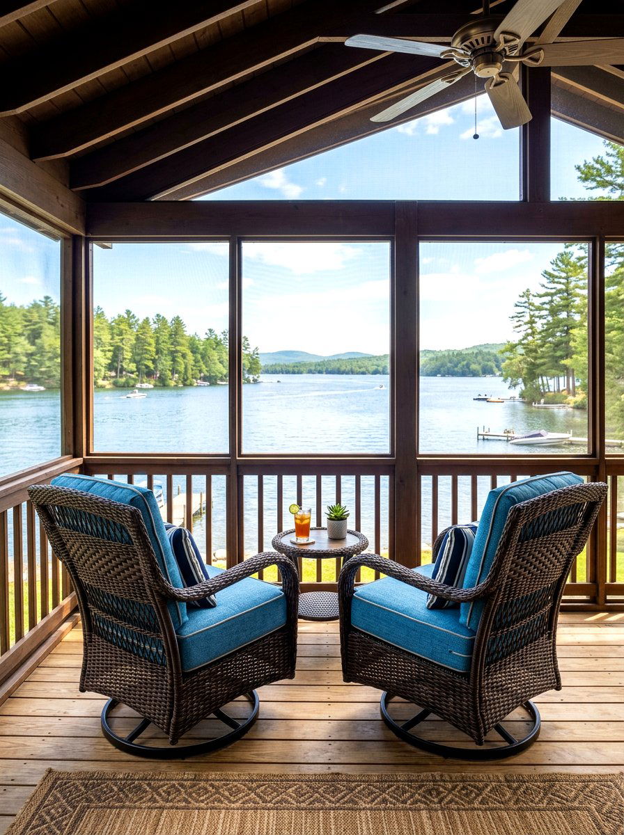 Brown Rattan Swivel Chair Setup - 30 cocoa patio furniture ideas