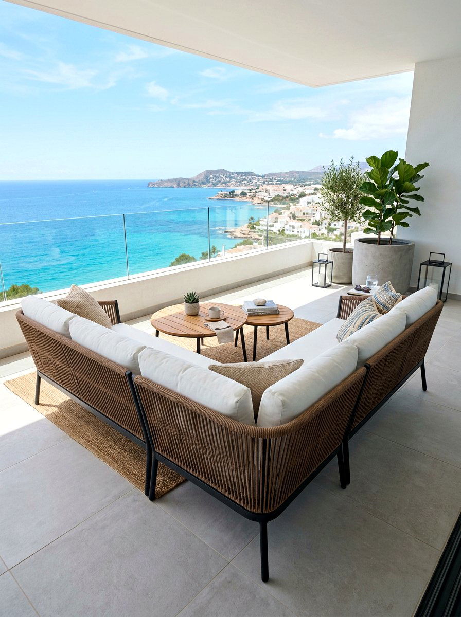 Brown Rope Outdoor Sofa Arrangement - 30 cocoa patio furniture ideas