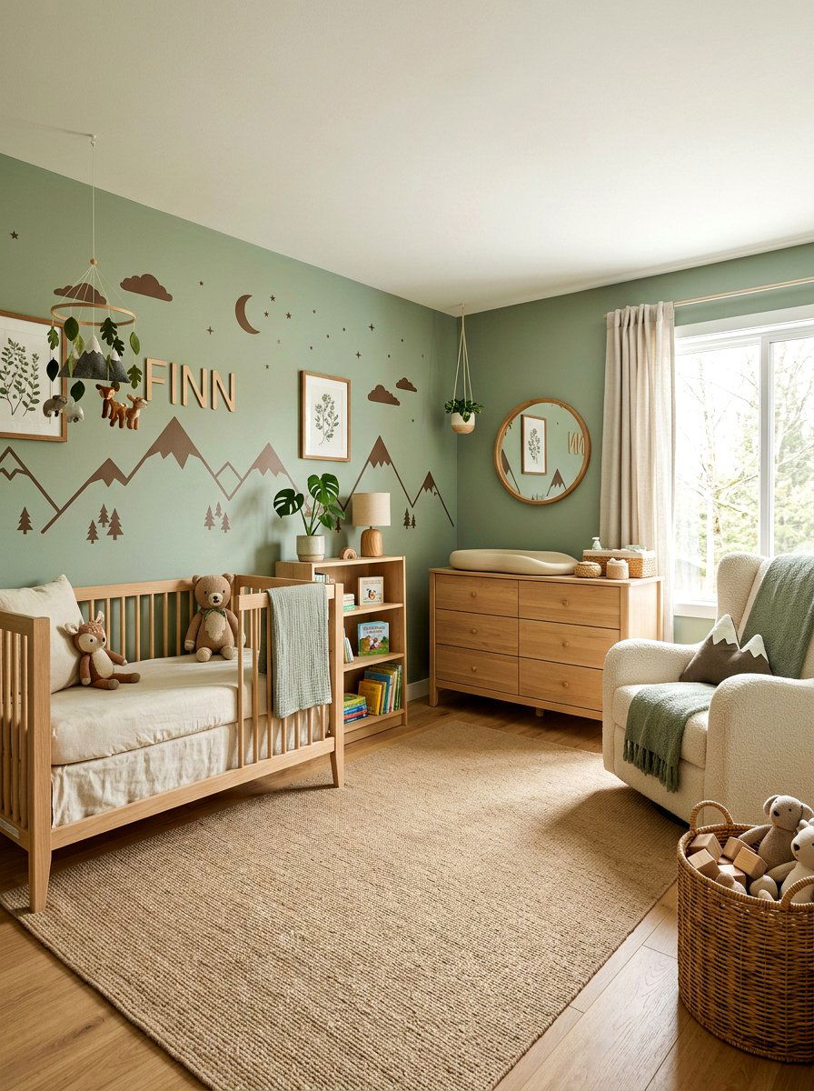 Brown Sage Green Nursery - 30 brown room decor ideas