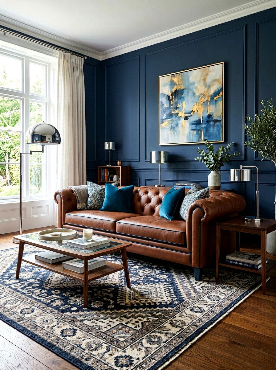 Brown Sofa Blue Accents - 30 brown sofa living room ideas