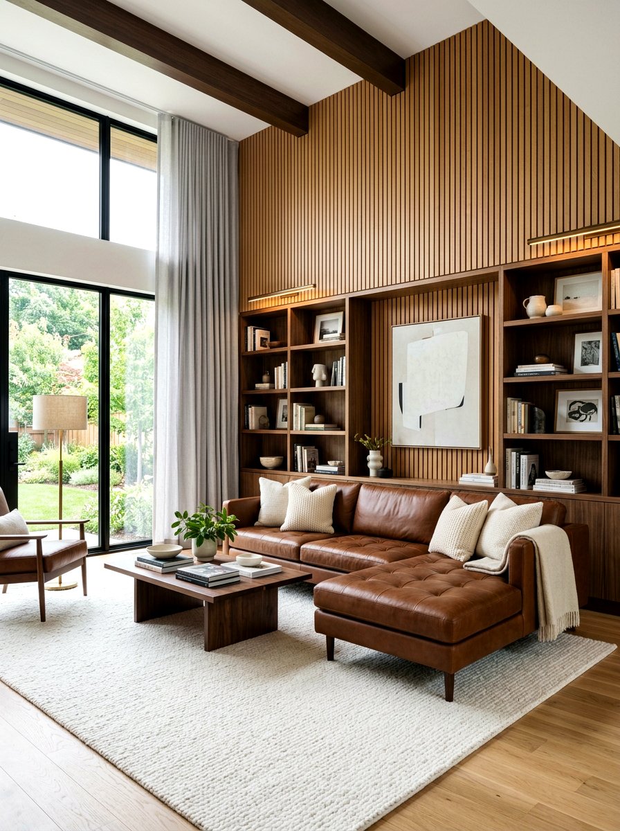 Brown Sofa Wood Paneling - 30 brown sofa living room ideas