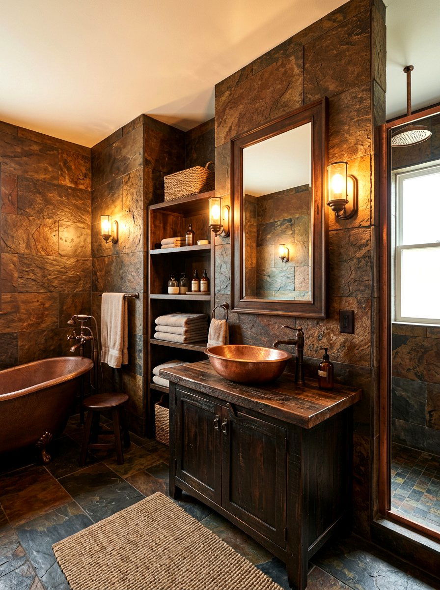 Brown Stone Bathroom - 30 chocolate bathroom ideas