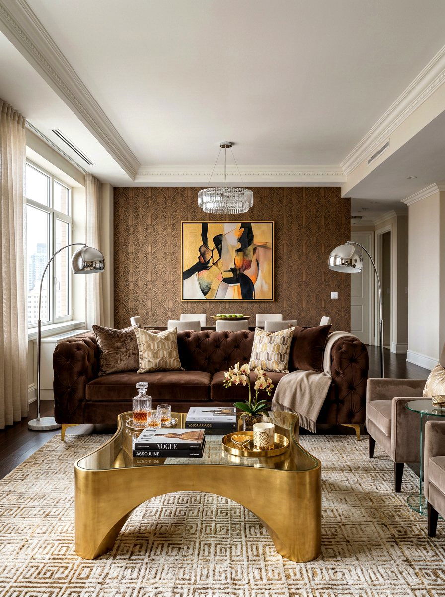 Brown Velvet Living Room - 30 brown room decor ideas