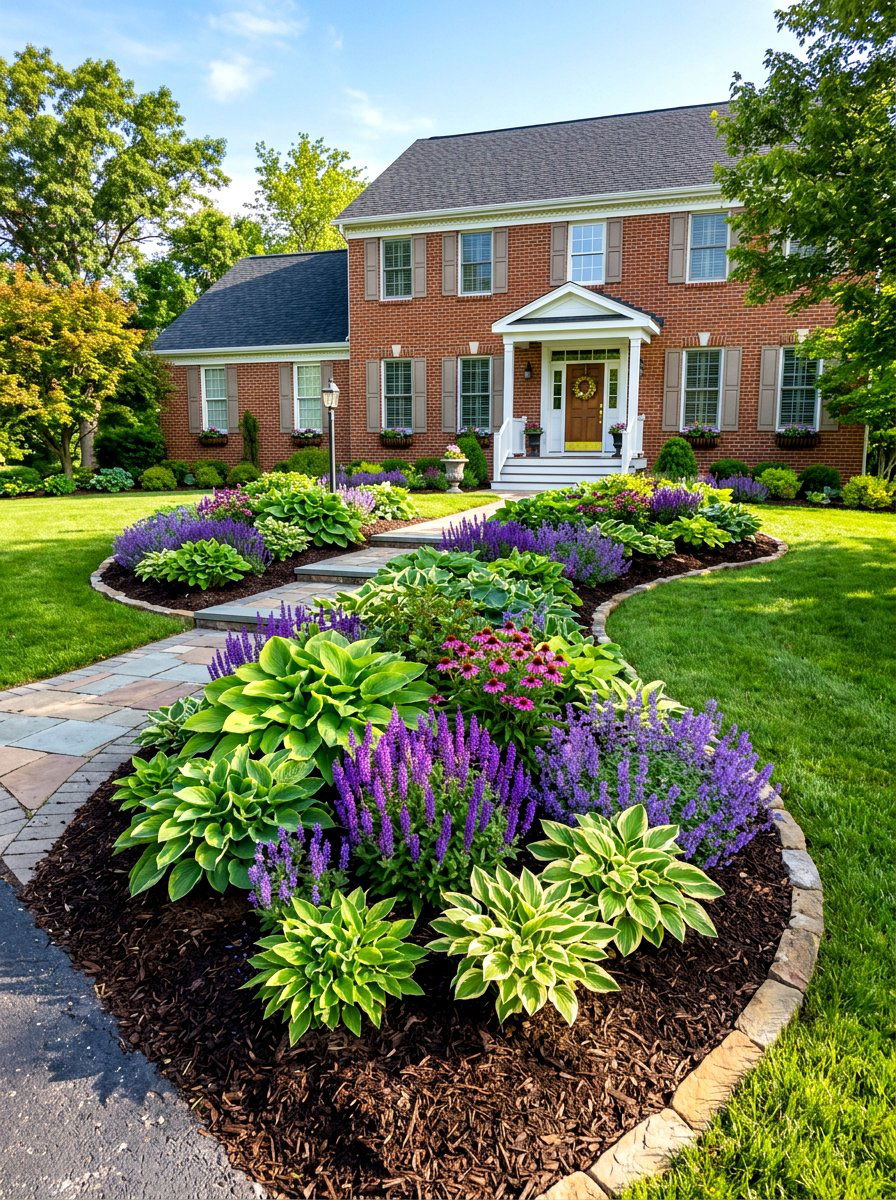 Brown Wood Mulch - 30 flower bed mulch ideas