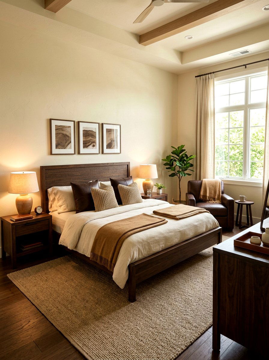 Brown and cream bedroom - 30 cream bedroom ideas