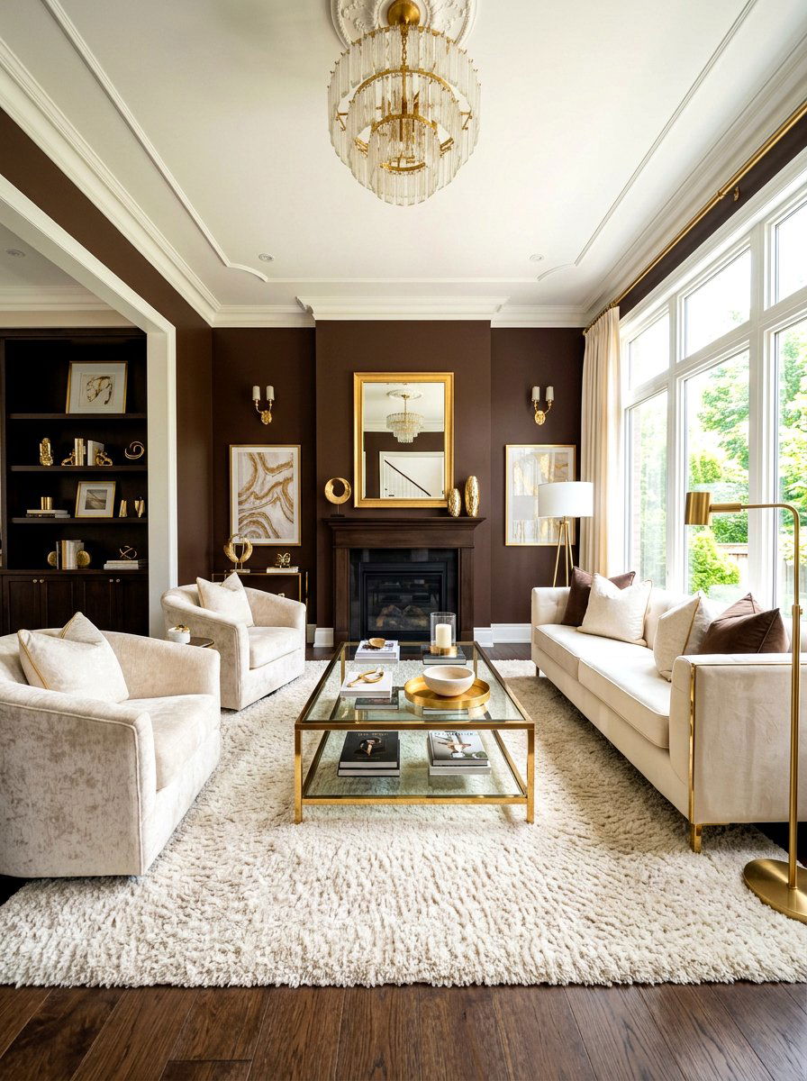 Brown and cream living room - 30 brown living room ideas