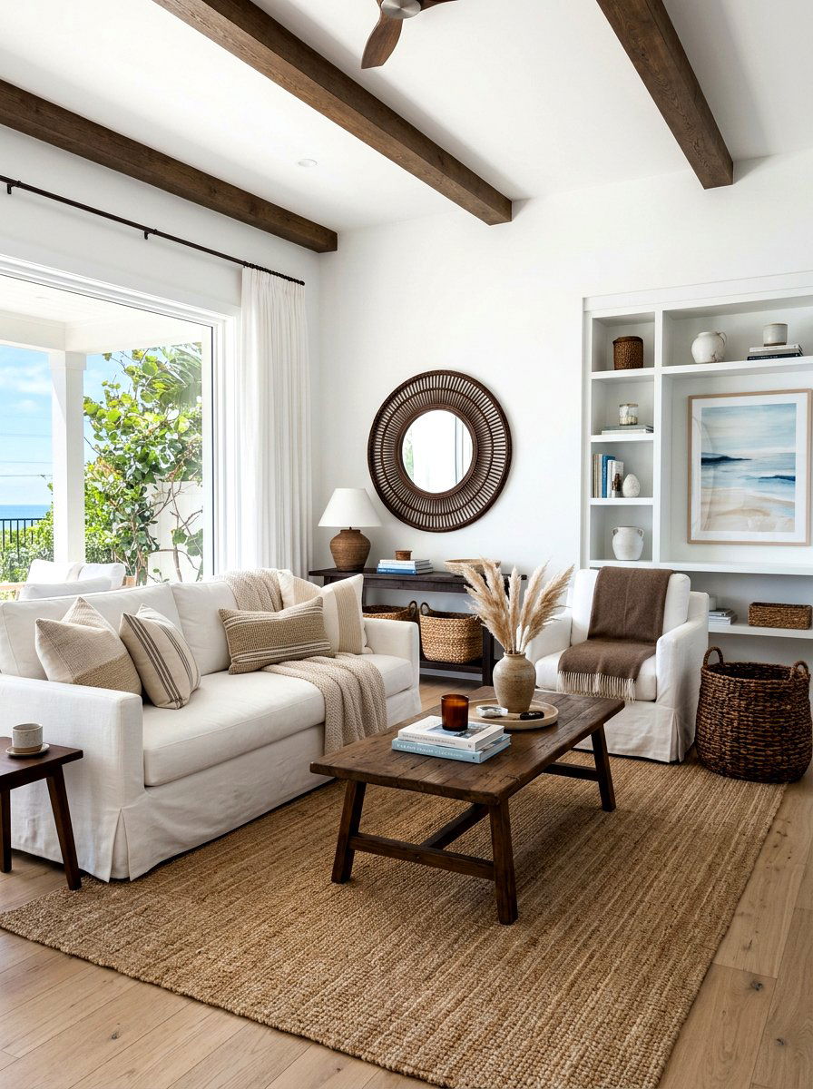 Brown and white living room - 30 brown living room ideas