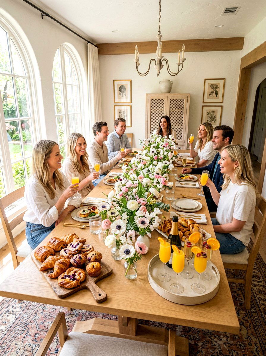 Brunch Floral Arrangement - 30 flower arranging party ideas